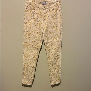 Judy Blue Cream and Yellow Floral Pants